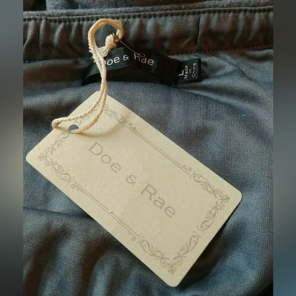 Slate Blue Strapless Maxi Dress Jersey Knit Boho Modcloth by Doe & Rae Euro - Picture 9 of 10